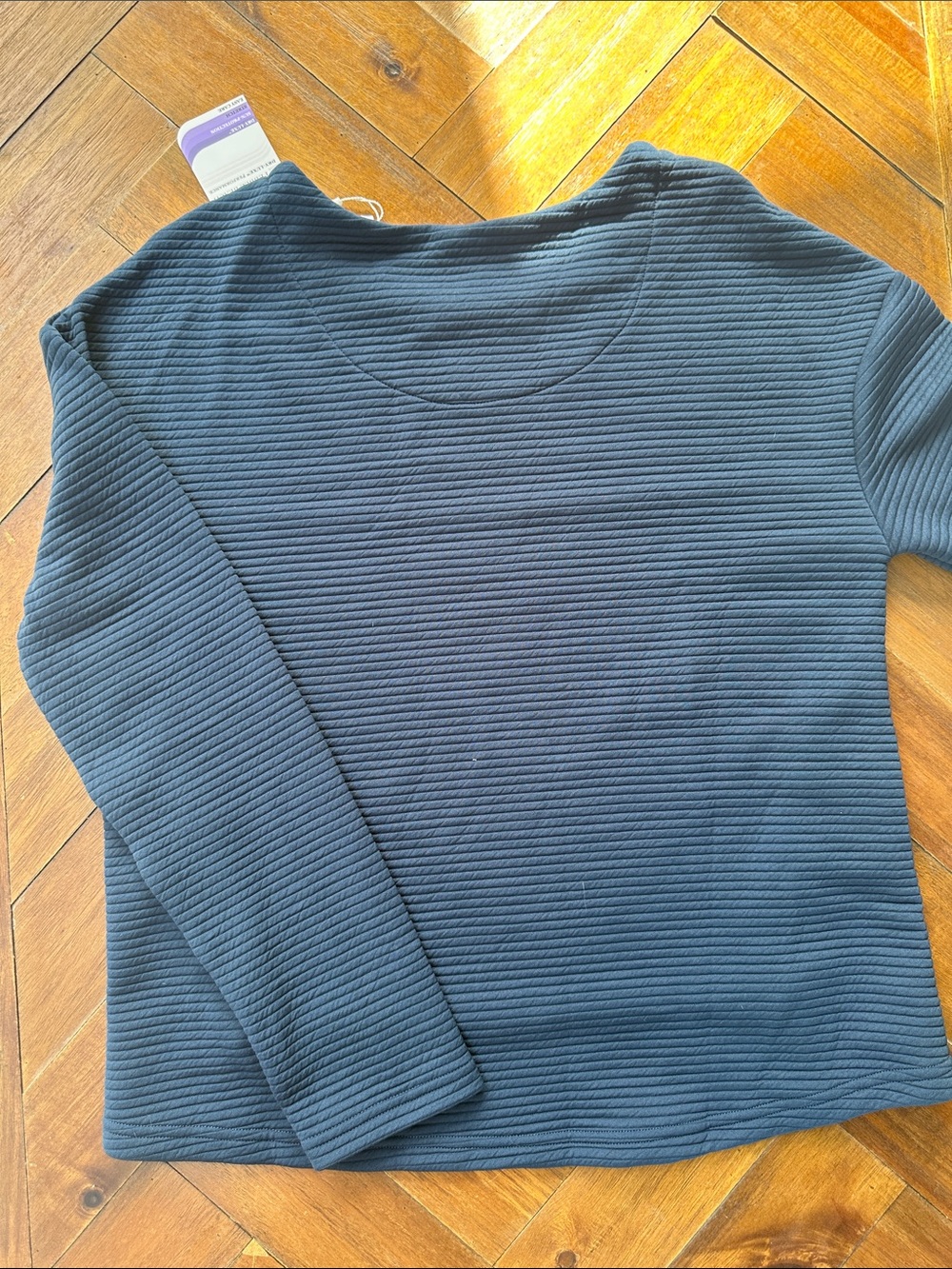Pebble Beach Navy Ribbed Performance Top - Picture 6 of 6
